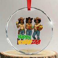 Happy Kwanzaa Cowgirl Crystal Glass Ornament Festival Of Lights African Heritage Gift - Wonder Print Shop