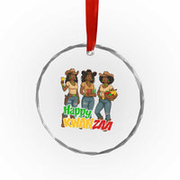 Happy Kwanzaa Cowgirl Crystal Glass Ornament Festival Of Lights African Heritage Gift TS12