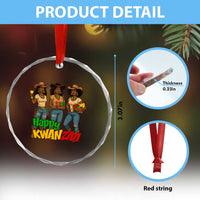 Happy Kwanzaa Cowgirl Crystal Glass Ornament Festival Of Lights African Heritage Gift TS12