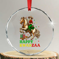 Happy Kwanzaa Cowgirl Crystal Glass Ornament Funny African American Festival Gift TS12