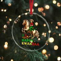 Happy Kwanzaa Cowgirl Crystal Glass Ornament Funny African American Festival Gift - Wonder Print Shop