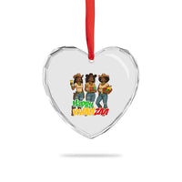 Happy Kwanzaa Cowgirl Heart Crystal Glass Ornament Festival Of Lights African Heritage Gift - Wonder Print Shop