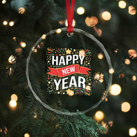Happy New Year 2025 Crystal Glass Ornament Confetti Fireworks Party Supplies Family Matching TS02