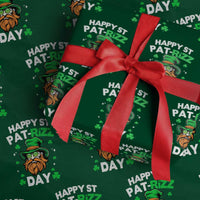 Happy St Pat Rizz Day Wrapping Paper Roll Funny St. Patrick's Day Leprechaun - Wonder Print Shop