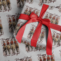Happy Yee Haw Lidays Wrapping Paper Roll Western Christmas Horse Rider Cowgirl Gift - Wonder Print Shop