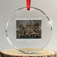 Harlem Hellfighters 1919 WWII Heroes Crystal Glass Ornament Cross of War Medal Tribute African American Black History TS02