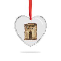 Harriet Tubman Newspaper Heart Crystal Glass Ornament Strong Black Woman Leader Gift