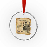 Harriet Tubman Quote Crystal Glass Ornament I Freed A Thousand People Vintage Poster - Wonder Print Shop