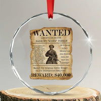 Harriet Tubman Wanted Reward Poster Crystal Glass Ornament Liberty Or Death - Wonder Print Shop