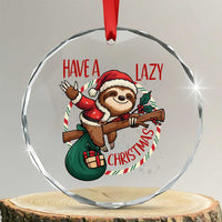 Have A Lazy Xmas Crystal Glass Ornament Cute Xmas Sloth TS12