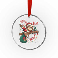 Have A Lazy Xmas Crystal Glass Ornament Cute Xmas Sloth TS12