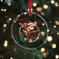Have A Lazy Xmas Crystal Glass Ornament Cute Xmas Sloth TS12