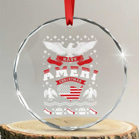 Have Ameri-Xmas USA Patriotic Eagle Xmas Crystal Glass Ornament TS09