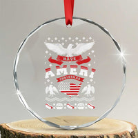 Have Ameri-Xmas USA Patriotic Eagle Xmas Crystal Glass Ornament TS09