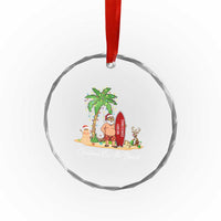 Hawaii Crystal Glass Ornament Christmas On The Beach Holiday Xmas Palm Tree TS10