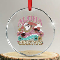 Hawaii Crystal Glass Ornament Surfing Santa With Tattoos Aloha Christmas TS10