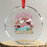 Hawaii Crystal Glass Ornament Surfing Santa With Tattoos Aloha Christmas TS10