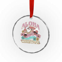 Hawaii Crystal Glass Ornament Surfing Santa With Tattoos Aloha Christmas TS10