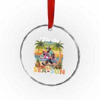 Hawaiian Bigfoot Christmas In July Crystal Glass Ornament Tis The Sea-Sun