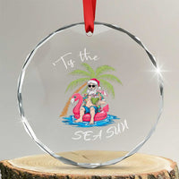 Hawaiian Crystal Glass Ornament Santa Tis The Sea Sun Beach Hawaii Xmas In July Tropical Xmas Gift Family Holiday TS10