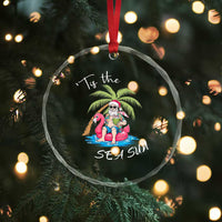 Hawaiian Crystal Glass Ornament Santa Tis The Sea Sun Beach Hawaii Xmas In July Tropical Xmas Gift Family Holiday TS10