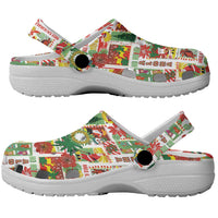 Hawaiian Santa Christmas Pattern Clogs Shoes White Version - Wonder Print Shop