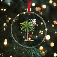 Hawaiian Xmas Crystal Glass Ornament Deck The Palms Christmas Palm Tree Beach Family Vacation TS10