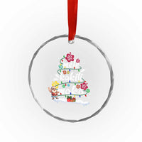 Hawaiian Xmas Tree Crystal Glass Ornament Mele Kalikimaka Beach Family Vacation Xmas Hawaii Santa TS10