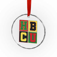 HBCU Block Letter Pride Graphic Crystal Glass Ornament College Support Statement Black Excellence