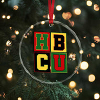 HBCU Block Letter Pride Graphic Crystal Glass Ornament College Support Statement Black Excellence