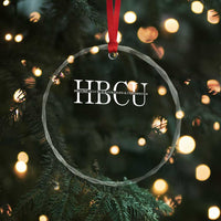 HBCU Pride Classic Statement Crystal Glass Ornament Minimalist Black Excellence and History