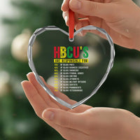HBCUs Are Responsible For Black Excellence Heart Crystal Glass Ornament Powerful Education Impact Statistics Pride