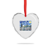 He is Risen Heart Crystal Glass Ornament Christian Easter Starry Night Van Gogh