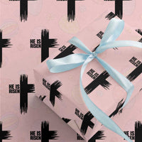 He Is Risen Wrapping Paper Roll Christian Easter Cross