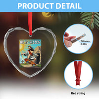 He is Rizzen Heart Crystal Glass Ornament Funny Jesus Skateboarding Christian Meme - Wonder Print Shop