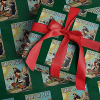 He is Rizzen Wrapping Paper Roll Funny Jesus Skateboarding Christian Meme - Wonder Print Shop