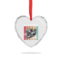 He Is Rizzin Heart Crystal Glass Ornament Funny Christian Football Lover Gift - Wonder Print Shop