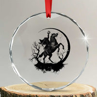 Headless Horseman Crystal Glass Ornament Retro Gothic Scary Pumpkin Moon Halloween Costume TS10