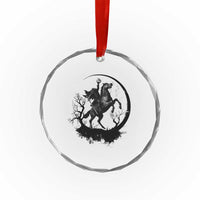 Headless Horseman Crystal Glass Ornament Retro Gothic Scary Pumpkin Moon Halloween Costume TS10