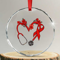 Healthcare Hero HIV Awareness Crystal Glass Ornament Red Ribbon Support Gift - Wonder Print Shop