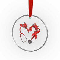 Healthcare Hero HIV Awareness Crystal Glass Ornament Red Ribbon Support Gift - Wonder Print Shop
