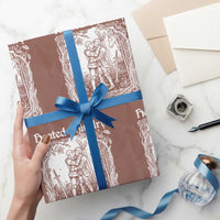 Heated Chivalry Kissing Knights Wrapping Paper Roll Romantic Funny Medieval Woodcut Fantasy Folklore Graphic