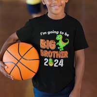 I'm Going To Be Big Brother 2024 Dinosaur Bro Baby T Shirt For Kid - Wonder Print Shop