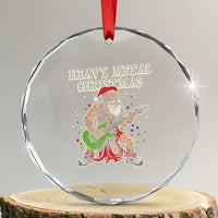 Heavy Metal Santa Crystal Glass Ornament Playing Guitar Christmas Rock Music Lover TS02