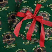Hello Darkness My Old Friend August 12 2026 Wrapping Paper Roll Total Solar Eclipse Humorous Astronomy Gift