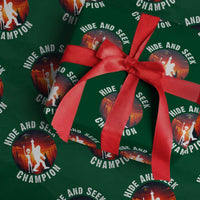 Hide And Seek Champion Wrapping Paper Roll Funny Bigfoot And Alien Lover Gift - Wonder Print Shop
