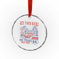 Highway 66 Get Your Kicks Centennial Road Trip 1926-2026 Crystal Glass Ornament