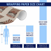 Highway 66 Main Street of America Sunset Horizon Wrapping Paper Roll Centennial 1926-2026 Retro Desert Sunburst Graphic