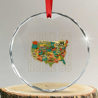 Highway 66 Travel Map 100th Anniversary 1926-2026 Crystal Glass Ornament Vintage Americana Centennial Road Trip Souvenir