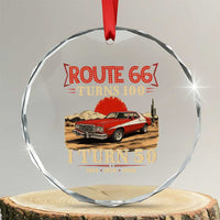 Highway 66 Turn 100 I Turn 50 Crystal Glass Ornament Vintage 1976 Road Sign Classic Muscle Car Lover 50th Birthday Gift